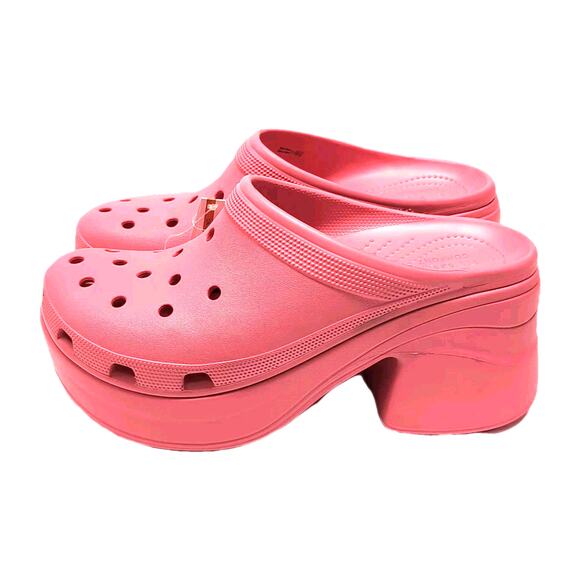 CROCS SIREN PLATFORM CLOG Womens 13 Mens US 11 EU 45/46 Pink Chunky Slip On - Picture 4 of 9